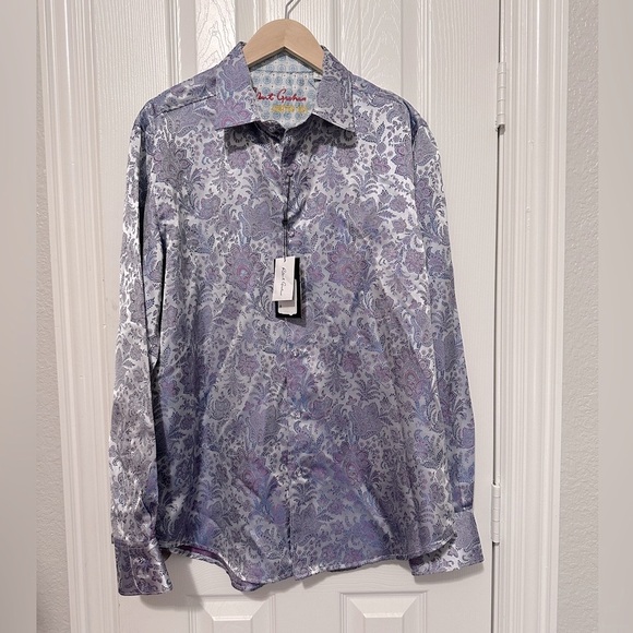 NWT Robert Graham
Floral Brocade Silk-Blend Shirt - Picture 7 of 11